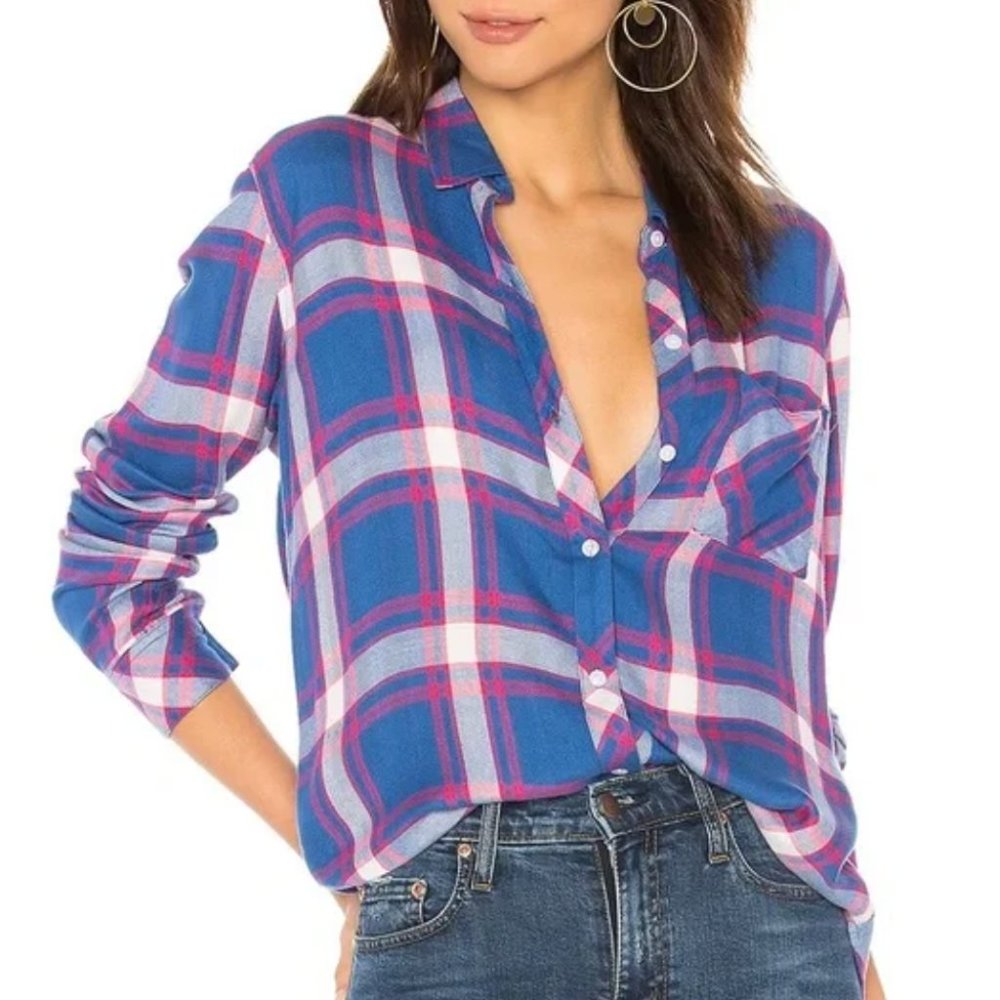Rails Hunter Plaid Long-Sleeved Soft Flannel In R… - image 1